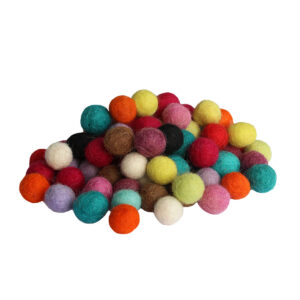 PALLINE IN LANA COTTA TINTA UNITA CM 1,2 ( conf. 20 pz. )