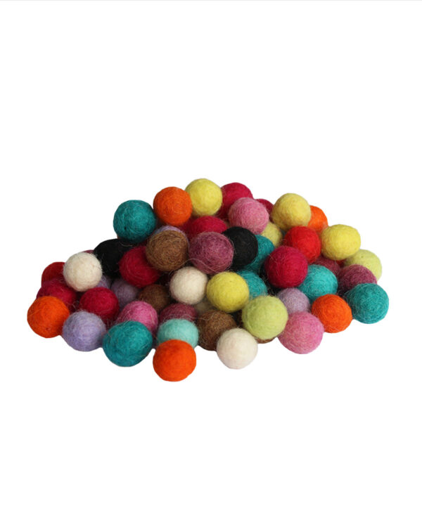 PALLINE IN LANA COTTA TINTA UNITA CM 1,2 ( conf. 20 pz. )