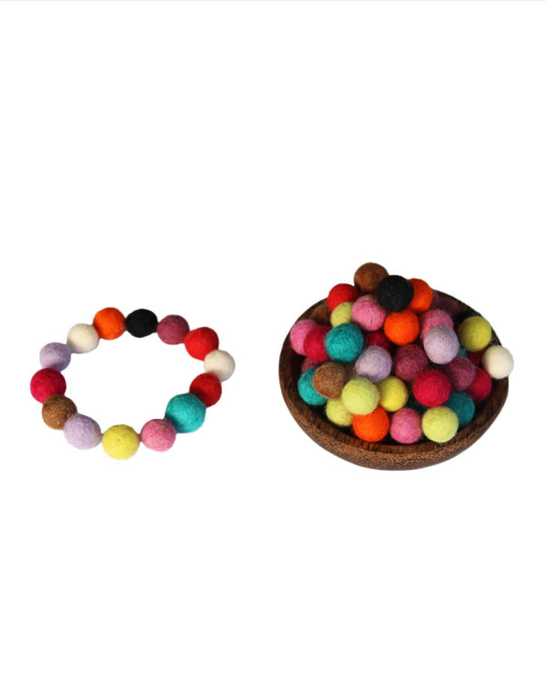 PALLINE IN LANA COTTA TINTA UNITA CM 1,2 ( conf. 20 pz. )