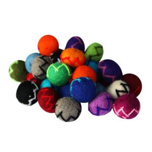 PALLINE IN LANA COTTA TINTA UNITA ZIG ZAG CM 2,5 ( conf. 20 pz. )