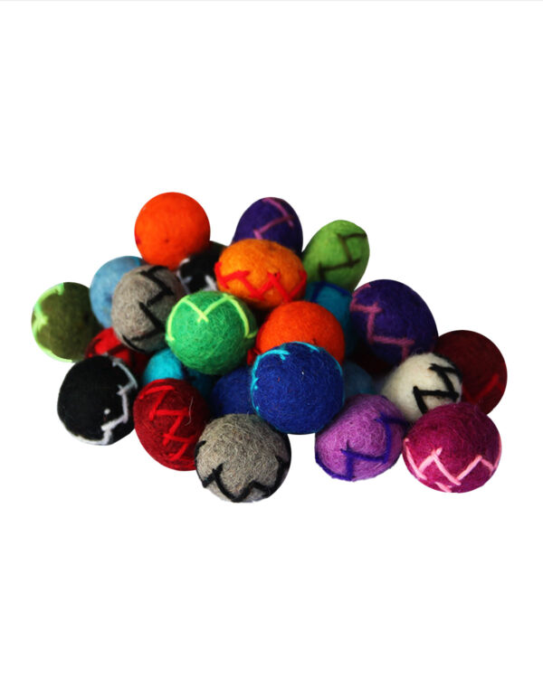 PALLINE IN LANA COTTA TINTA UNITA ZIG ZAG CM 2,5 ( conf. 20 pz. )