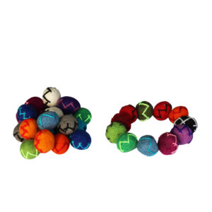 PALLINE IN LANA COTTA TINTA UNITA ZIG ZAG CM 2,5 ( conf. 20 pz. )