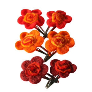 MOLLETTINE IN LANA COTTA FIORELLINO (SET 2 PZ)