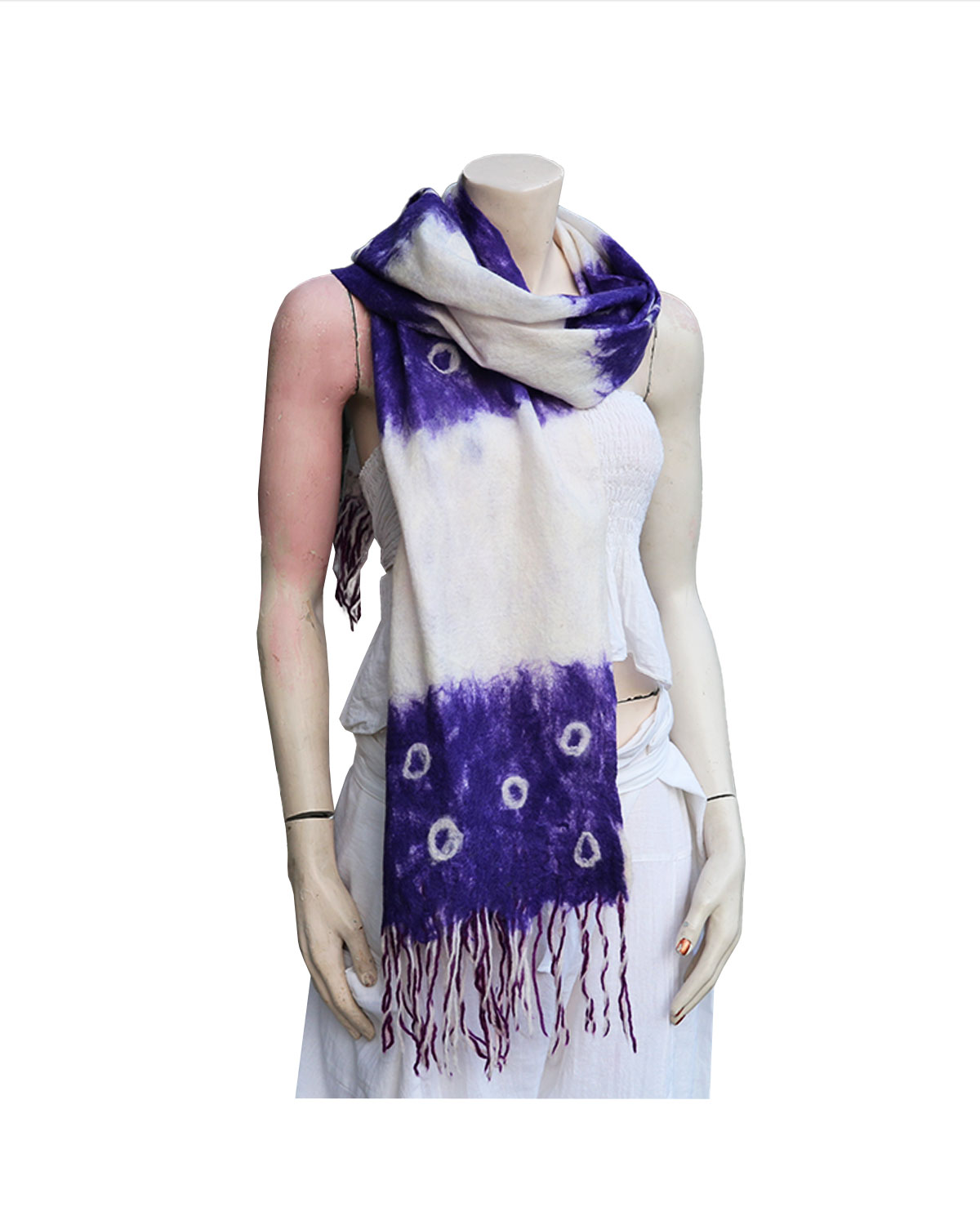 8491 SCIARPA IN LANA COTTA AMPIA CON SPIRALI