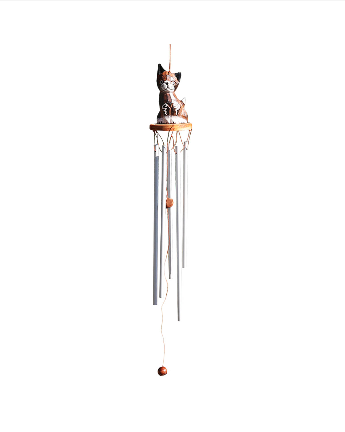 1243 WINDCHIME IN LEGNO E ALLUMINIO CON GATTINO DOLCE