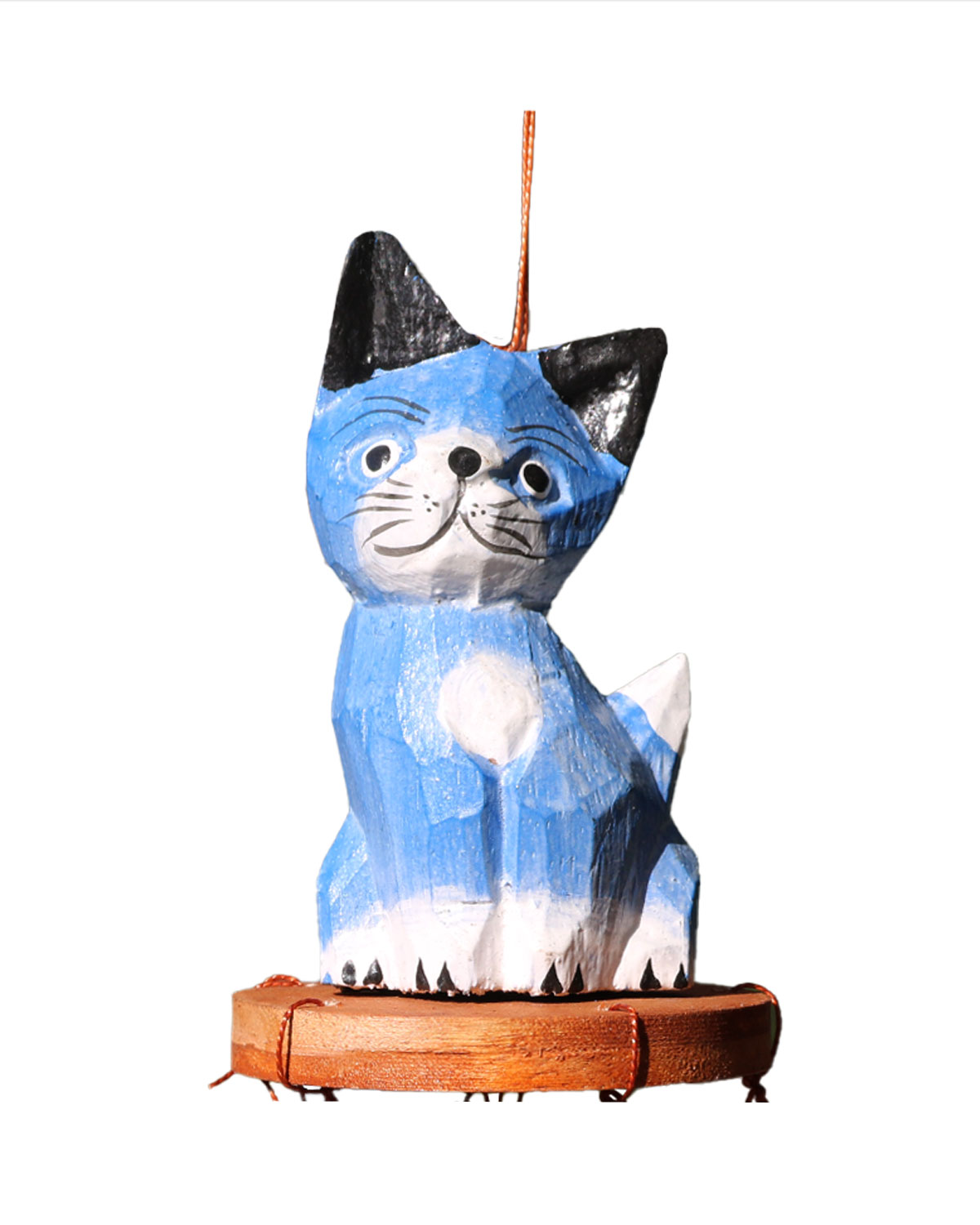 1243_2 WINDCHIME IN LEGNO E ALLUMINIO CON GATTINO DOLCE