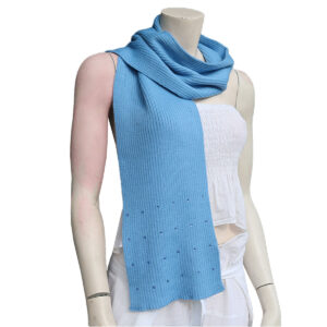 SCIARPA TINTA UNITA CON CRISTALLI  TIPO SWAROVSKI