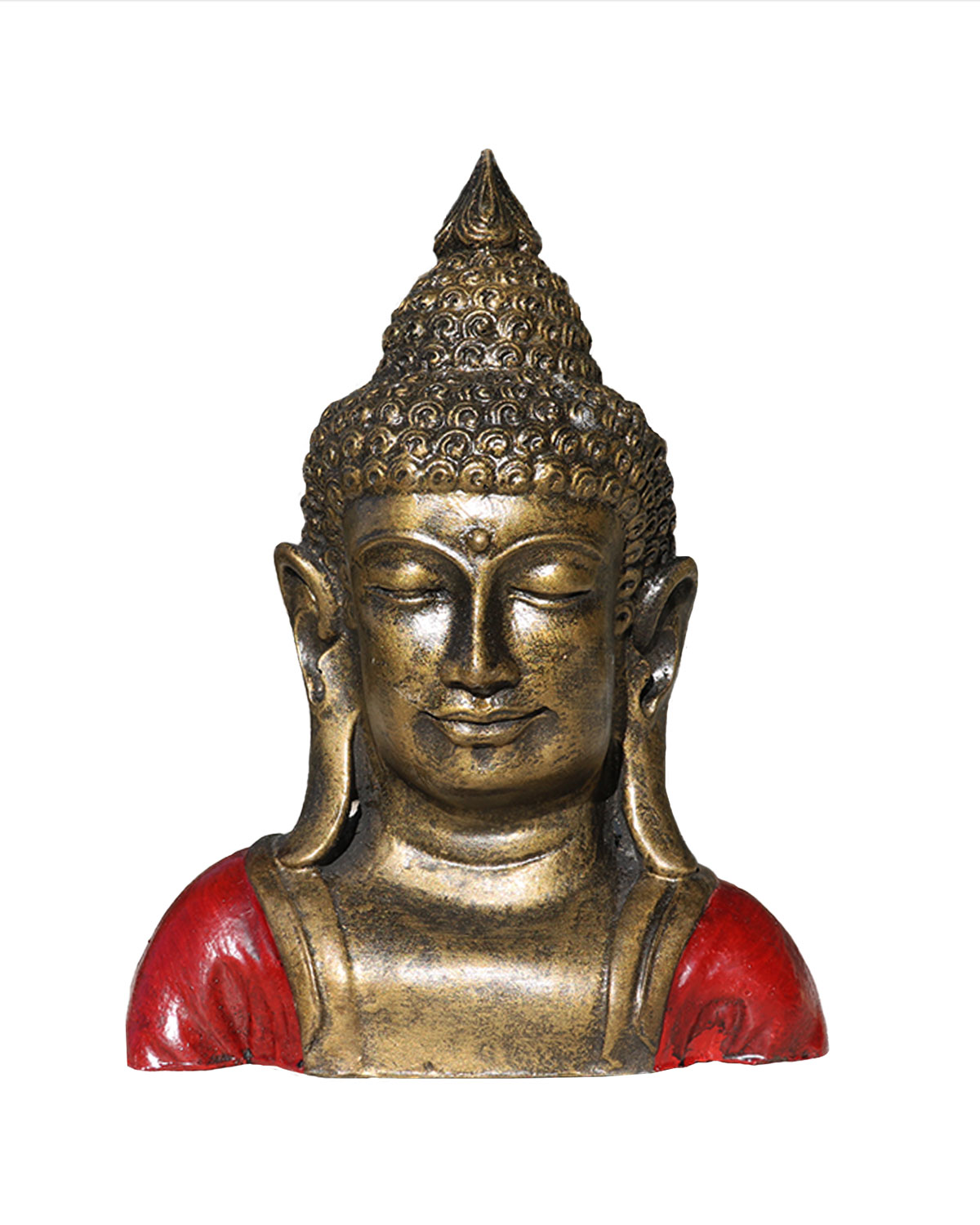2691 STATUA IN RESINA DIPINTA BUDDHA TIBETANO MEZZO BUSTO CM 25