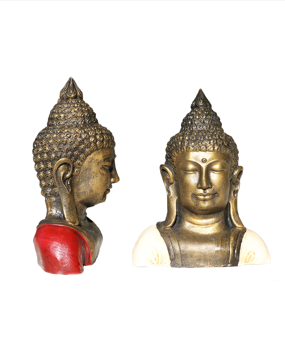 2691_1 STATUA IN RESINA DIPINTA BUDDHA TIBETANO MEZZO BUSTO CM 25