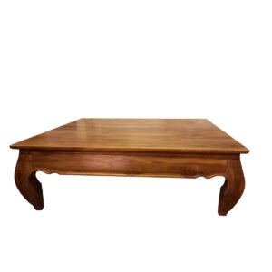 TAVOLO STILE OPIUM IN LEGNO DI TEAK  CHIARO QUADRATO