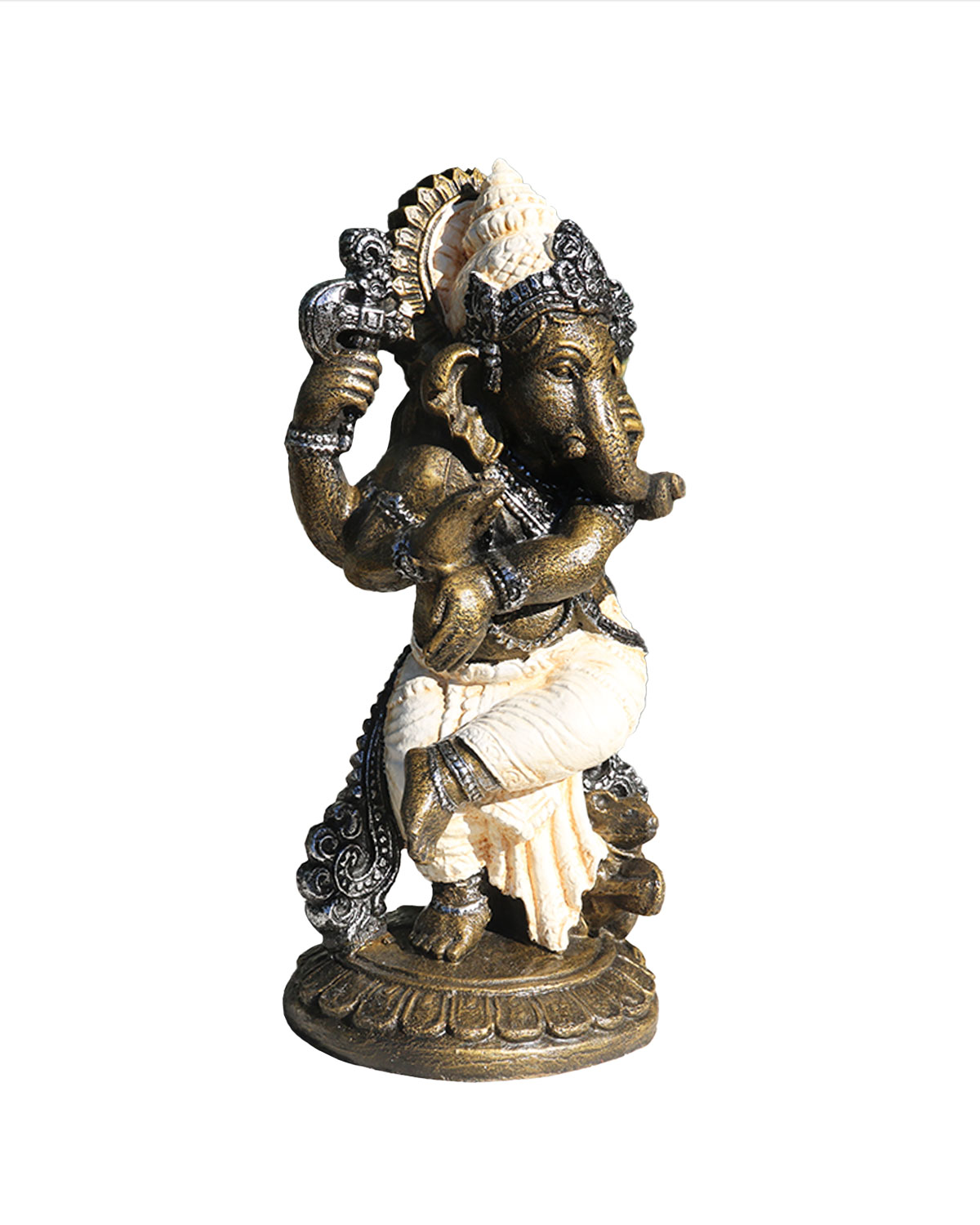 3654_2 STATUA IN RESINA DIPINTA GANESH DANZANTE CM 55