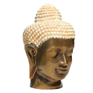 STATUA IN RESINA DIPINTA TESTA DEL BUDDHA CM 16