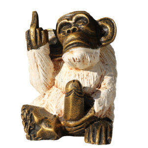 SCIMMIETTA SPIRITOSA IN RESINA DIPINTA