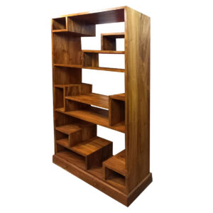 LIBRERIA GEOMETRICA IN  LEGNO DI TEAK