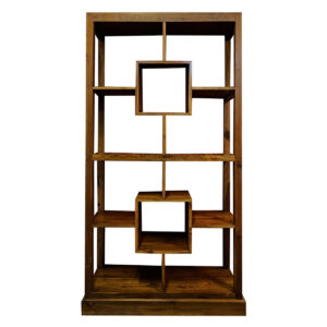 LIBRERIA CON QUADROTTI IN LEGNO DI TEAK