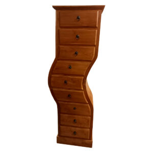 CASSETTIERA SINUOSA STORTA IN  LEGNO DI TEAK