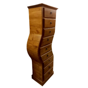 CASSETTIERA SINUOSA STORTA IN  LEGNO DI TEAK