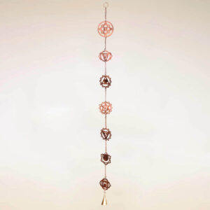 CAMPANA DEL VENTO IN RAME ANTICHIZZATO 7 CHAKRA A CASCATA