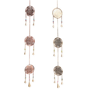 CAMPANA DEL VENTO IN RAME ANTICHIZZATO FIORE DELLA VITA A CASCATA