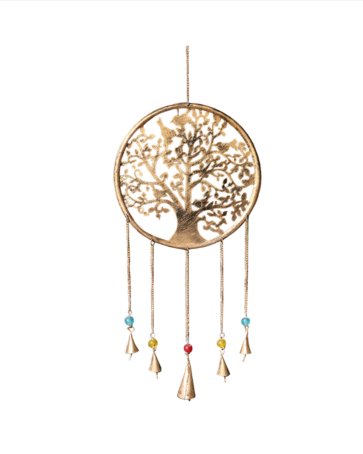 8514 CAMPANA DEL VENTO IN RAME ANTICHIZZATO ALBERO DELLA VITA GIGANTE