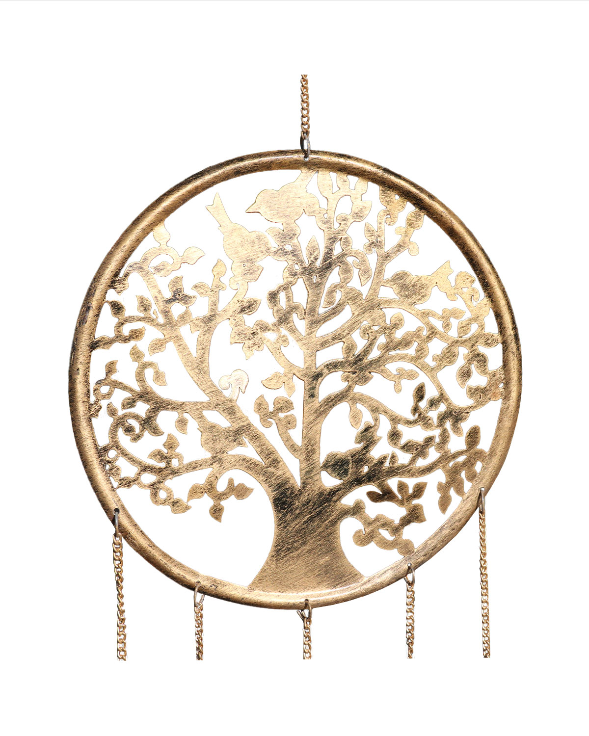 8514_1 CAMPANA DEL VENTO IN RAME ANTICHIZZATO ALBERO DELLA VITA GIGANTE