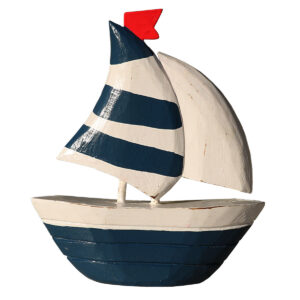 BARCHETTA A VELA IN LEGNO COLORATA