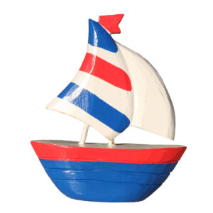 BARCHETTA A VELA IN LEGNO COLORATA