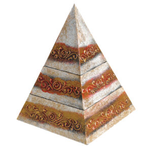 SCATOLA PORTAGIOIE A PIRAMIDE ORO A TRE RIPIANI