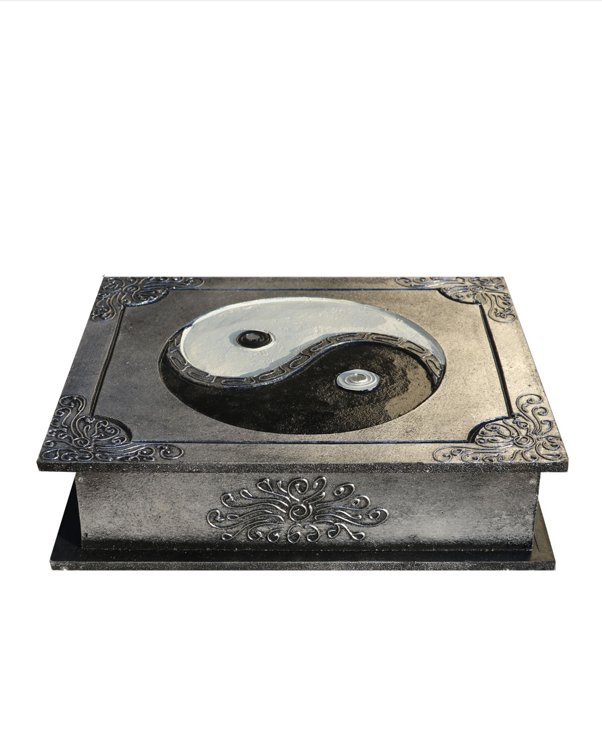 6992_1 SCATOLA IN LEGNO GIGANTE CON TAO ( CM 30 X 25 )