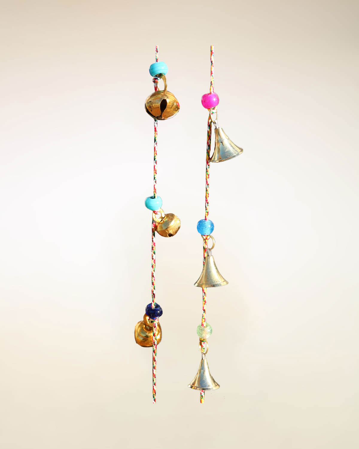 8502_1 CAMPANA DEL VENTO IN ORO ANTICHIZZATO CASCATA DI CAMPANELLE (2 modelli)