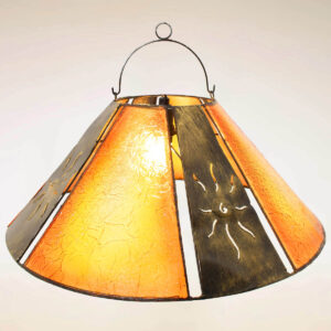 LAMPADARIO IN FIBRA DI VETRO E FERRO A SPICCHI VERTICALI CM 50