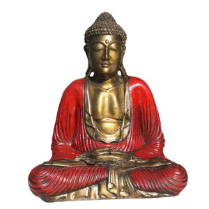 BUDDHA IN RESINA DIPINTA MEDITAZIONE CM 40