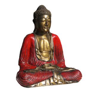BUDDHA IN RESINA DIPINTA MEDITAZIONE CM 40