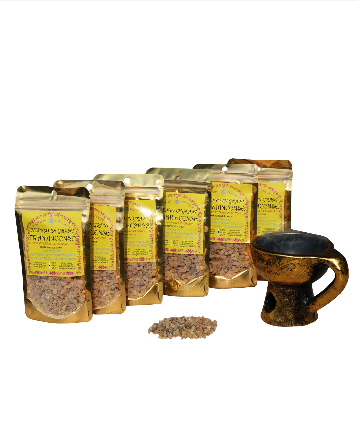 2264_1 INCENSO IN GRANI FRANK INCENSE LINEA PROFUMI PREZIOSI (6 p.oro x gr. 40 )