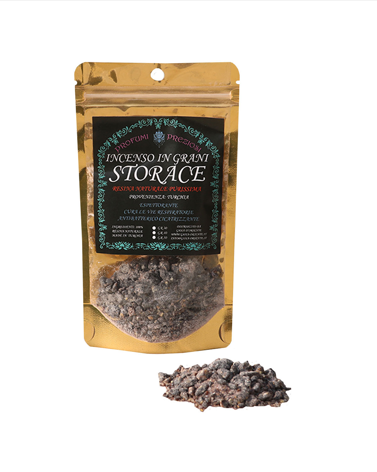 3683 INCENSO IN GRANI STORACE LINEA PROFUMI PREZIOSI ( gr. 30 )