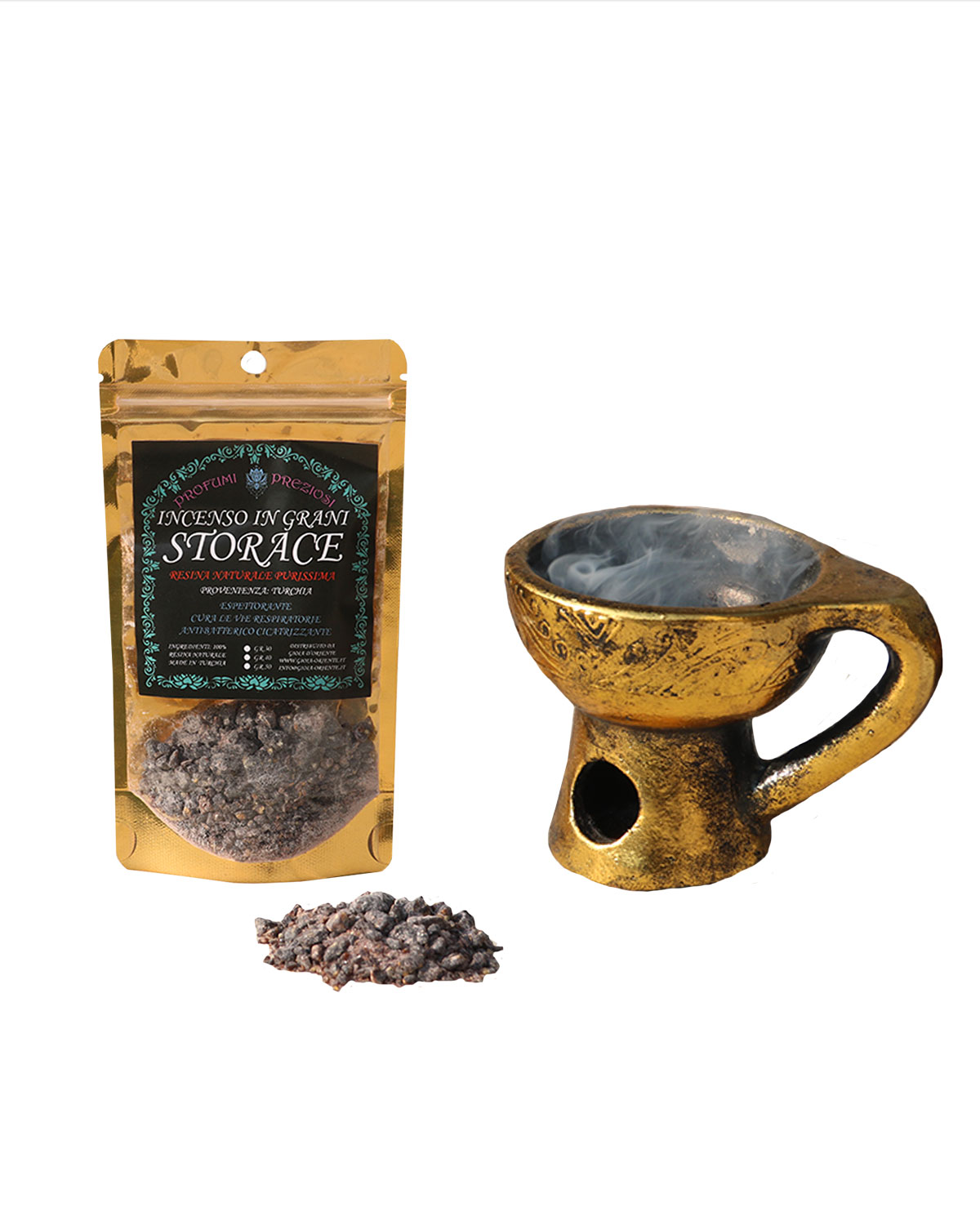 3683_1 INCENSO IN GRANI STORACE LINEA PROFUMI PREZIOSI ( gr. 30 )