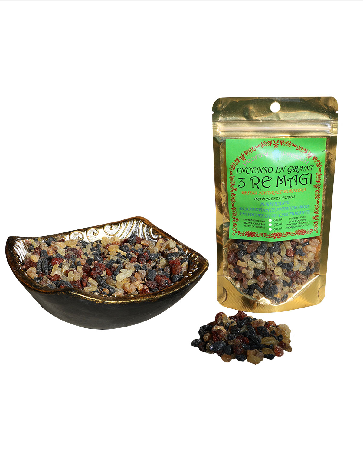 8213_1 INCENSO IN GRANI 3 RE MAGI LINEA PROFUMI PREZIOSI ( gr 40)
