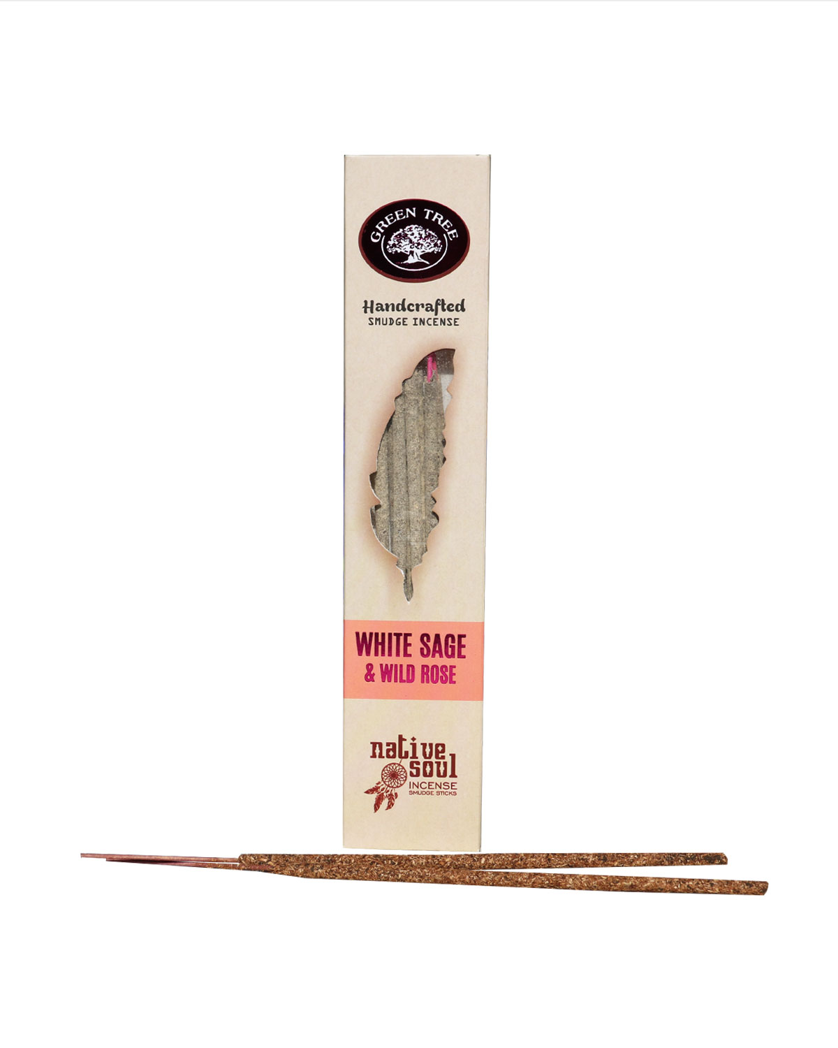 8523 INCENSI GREEN TREE NATIVE SOUL SMUDGE WHITE SAGE & WILD ROSE ( 1 pacchetto x 15 gr. )