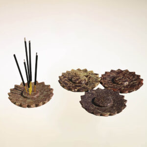 PORTAINCENSI IN MARMO PIATTINO FIOR DI LOTO