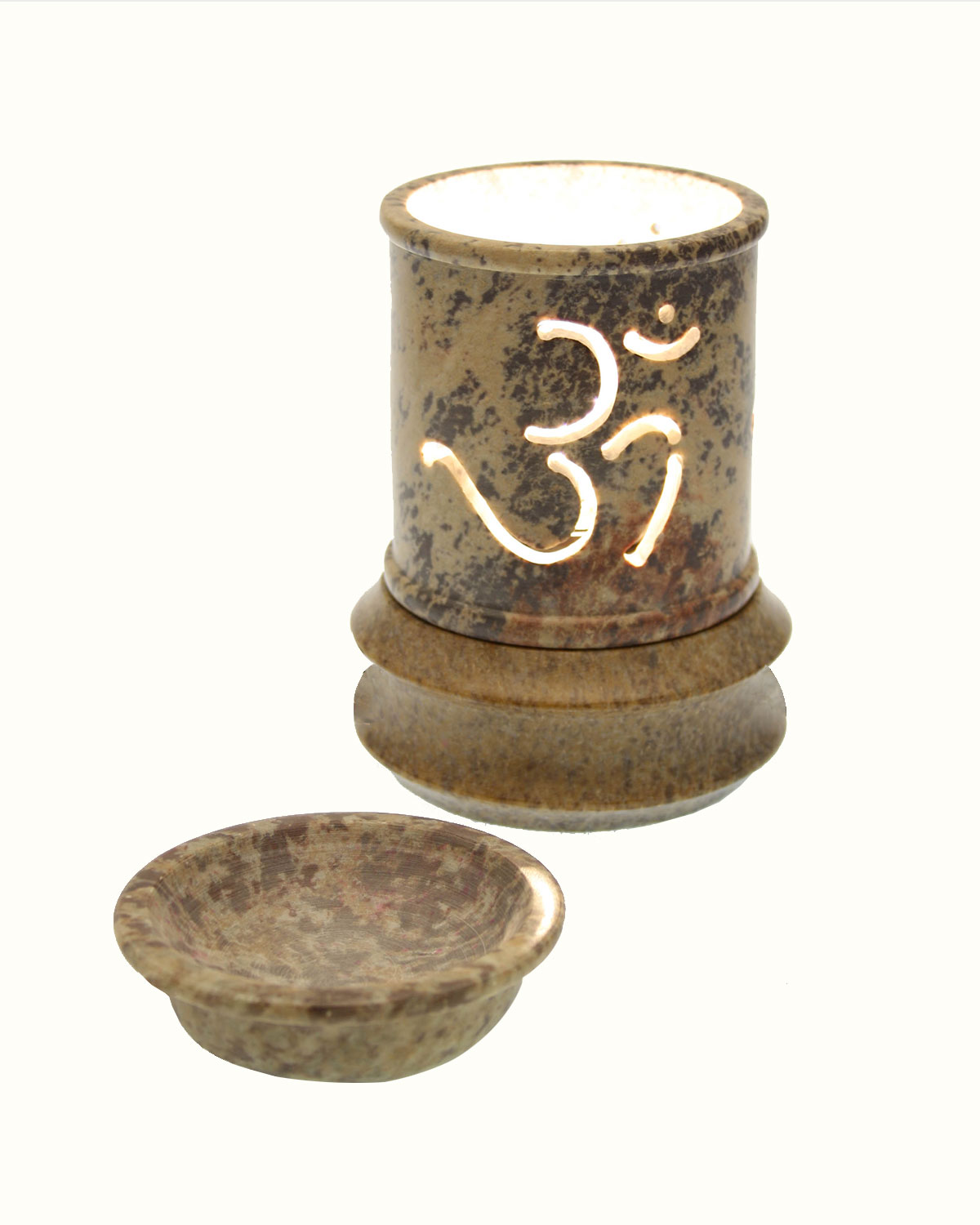 5159_1 LAMPADA BRUCIAESSENZE IN MARMO CON OM