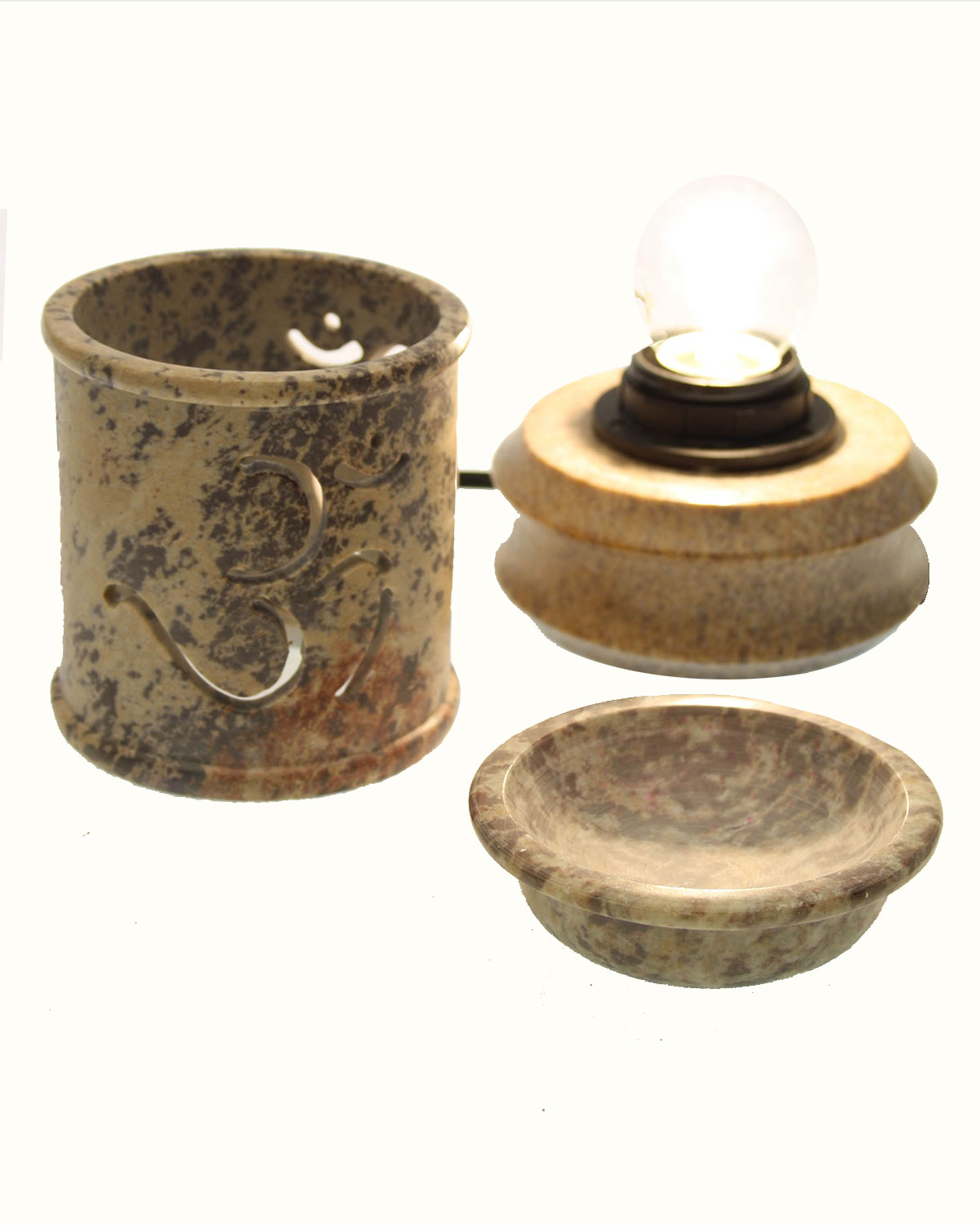 5159_2 LAMPADA BRUCIAESSENZE IN MARMO CON OM