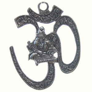 OM IN WHITE METAL CON GANESH