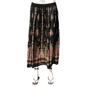 GONNA IN COTONE E BROCCATO BOLLYWOOD