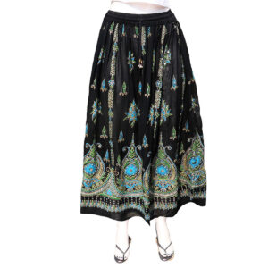 GONNA IN COTONE E BROCCATO BOLLYWOOD