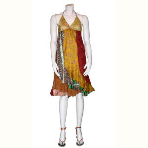 VESTITO CORTO OLD SARI PATCHWORK