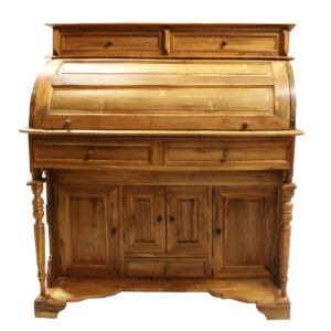 SCRITTOIO RIBALTINA IN TEAK CHIARO CON CASSETTI