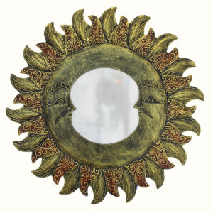 SPECCHIO DUE LUNE ORO E BRONZO CM 50