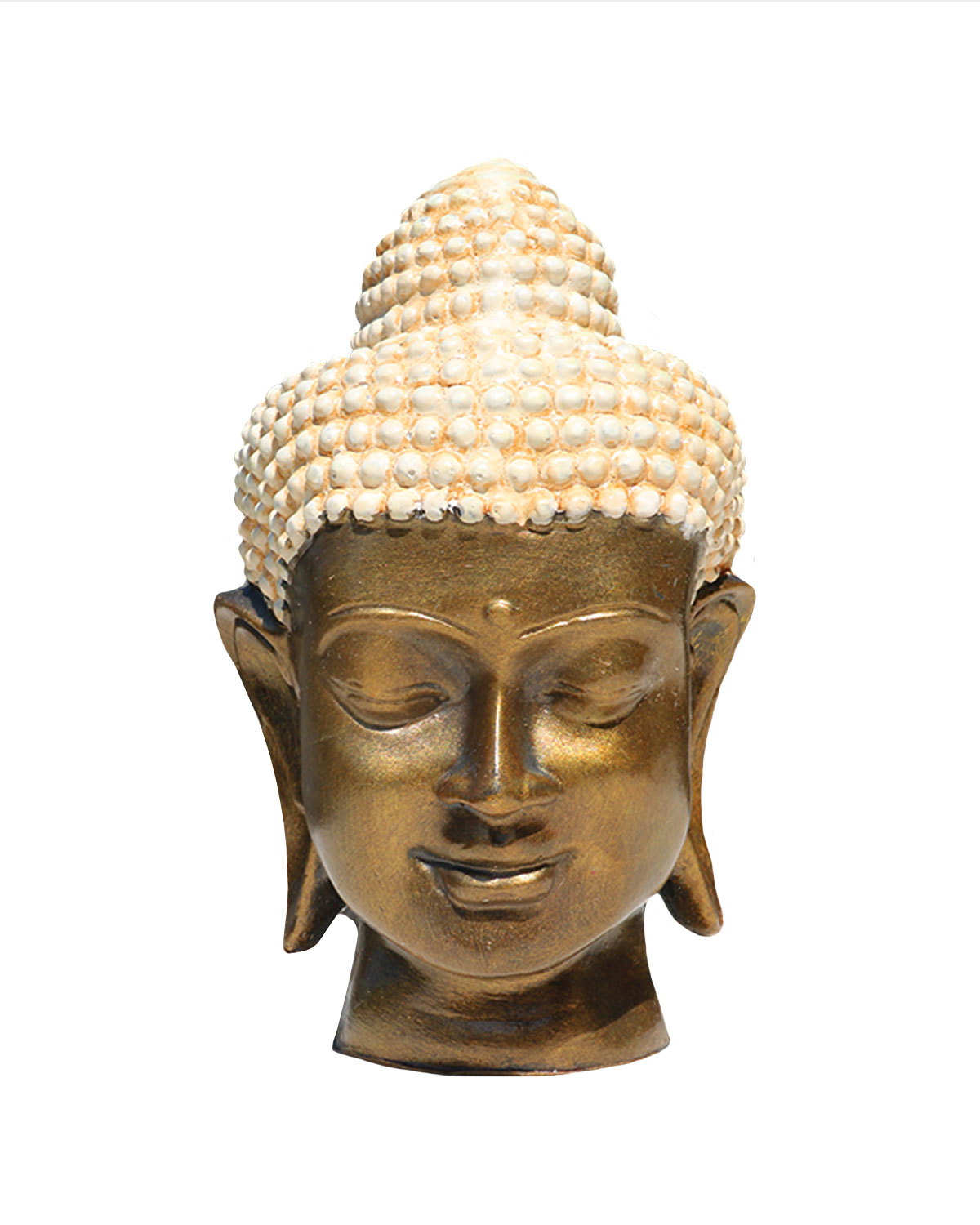 7785 TESTA DEL BUDDHA IN RESINA DIPINTA